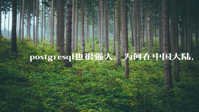 postgresql也很强大，为何在中国大陆，mysql成为主流，postgresql屈居二线呢？